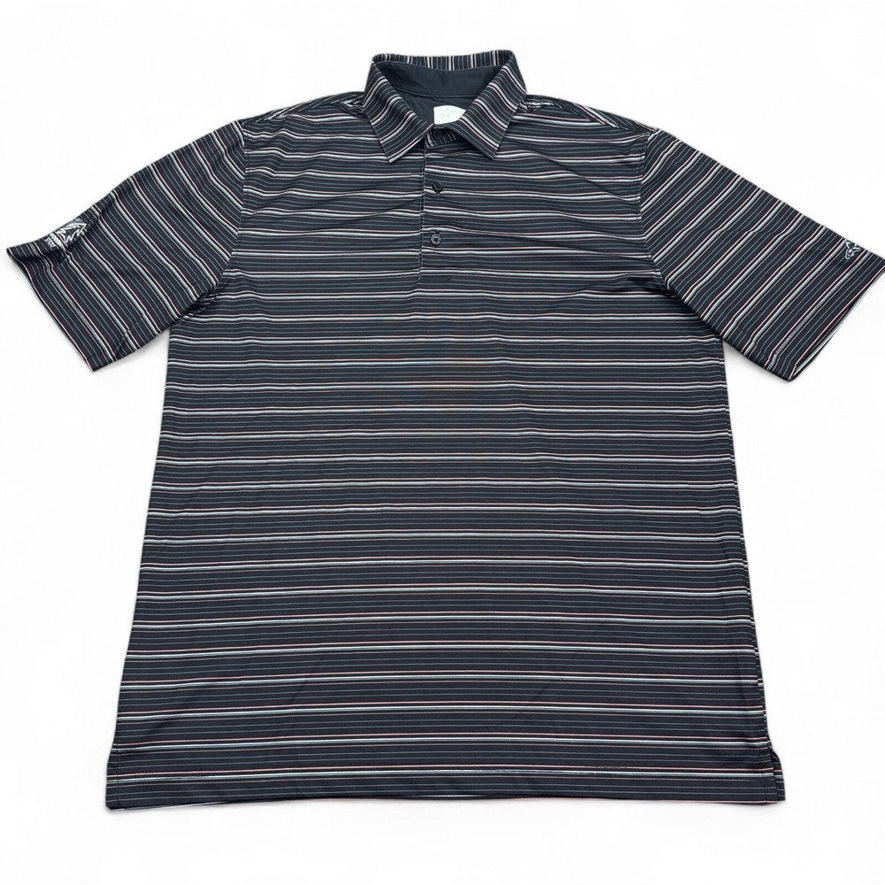 Gren Norman x Wooden Sticks Polo Shirt Mens Size Medium Striped Golf Performance